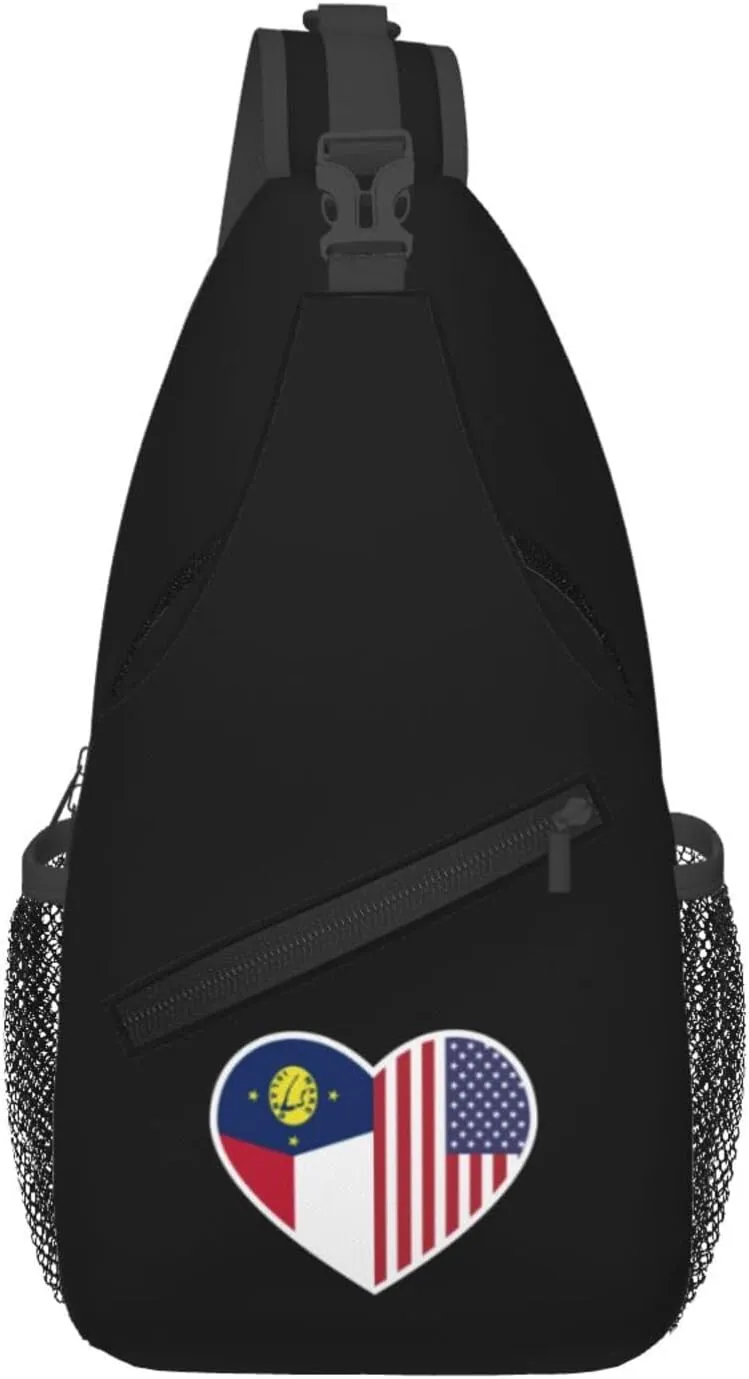 I Love America And Wake Island Crossbody Bags For Women Men Chest Backpack Gym Shoulder Bag Travel Outdoor Sports Casual Crossbody Bags