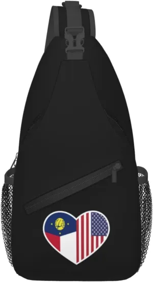 I Love America And Wake Island Crossbody Bags For Women Men Chest Backpack Gym Shoulder Bag Travel Outdoor Sports Casual Crossbody Bags