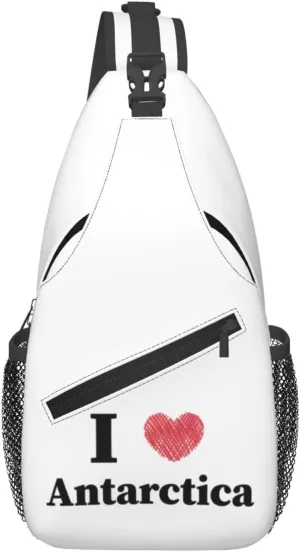 I Love Antarctica Crossbody Bags For Women Men Chest Backpack Gym Shoulder Bag Travel Outdoor Sports Casual Crossbody Bags