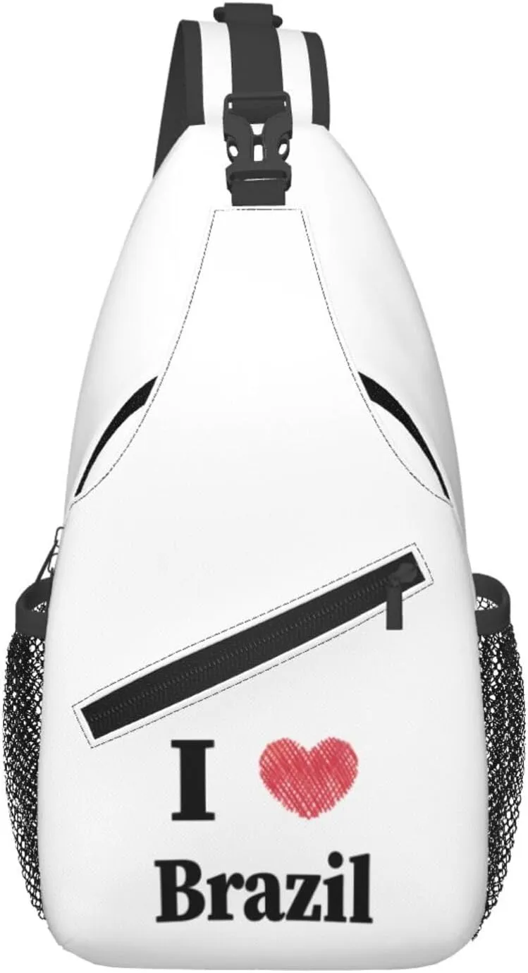 I Love Brazil Crossbody Bags For Women Men Chest Backpack Gym Shoulder Bag Travel Outdoor Sports Casual Crossbody Bags