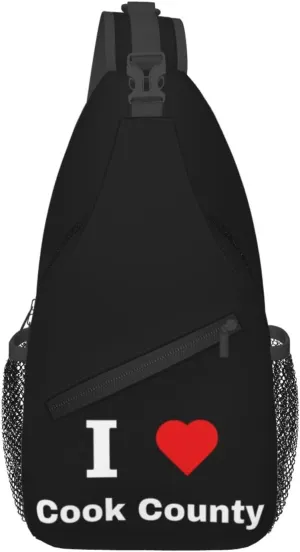 I Love Cook County Crossbody Bags For Women Men Chest Backpack Gym Shoulder Bag Travel Outdoor Sports Casual Crossbody Bags