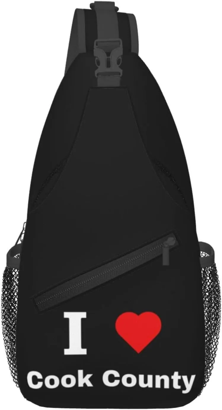 I Love Cook County Crossbody Bags For Women Men Chest Backpack Gym Shoulder Bag Travel Outdoor Sports Casual Crossbody Bags
