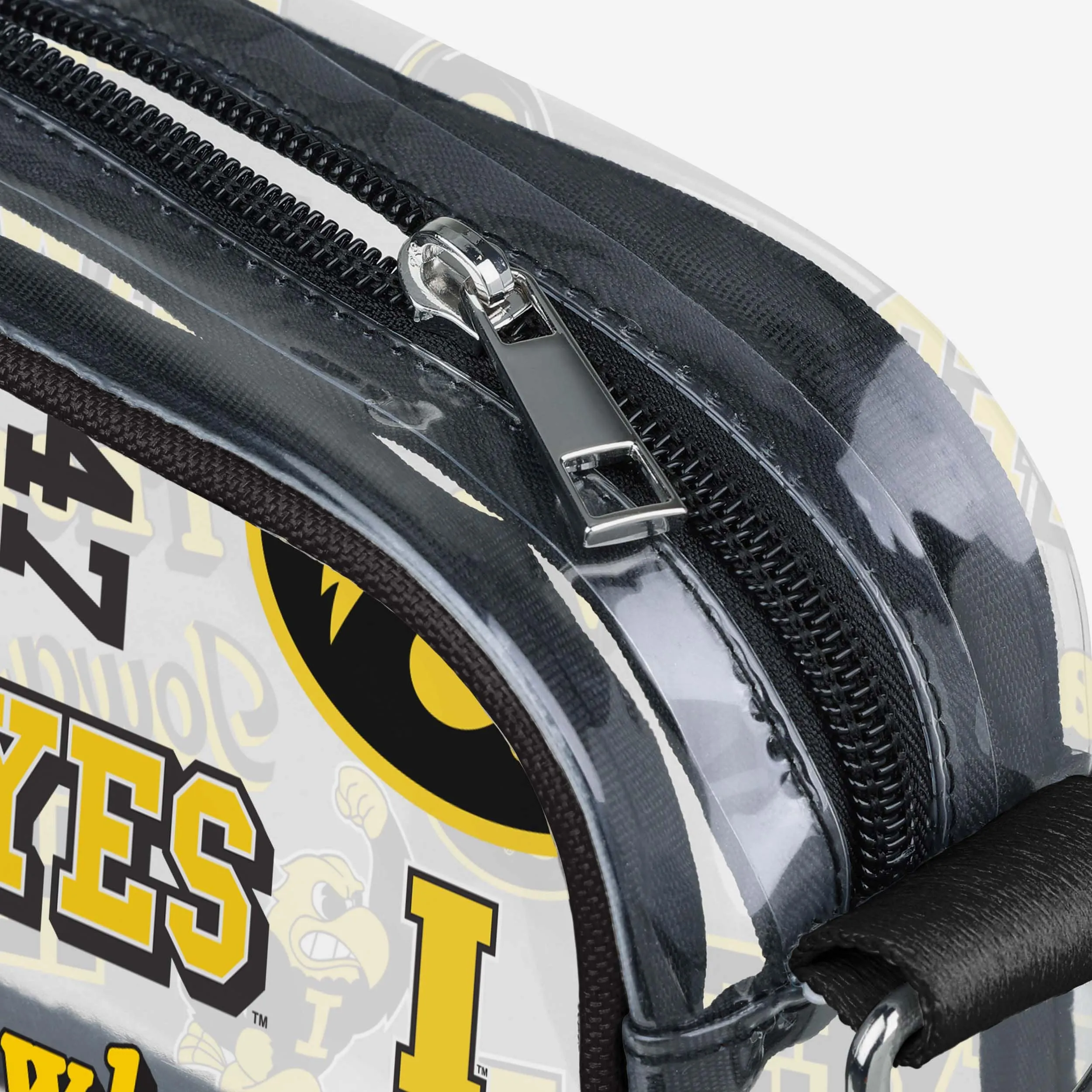 Iowa Hawkeyes Repeat Retro Print Clear Crossbody Bag