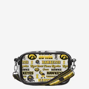 Iowa Hawkeyes Repeat Retro Print Clear Crossbody Bag