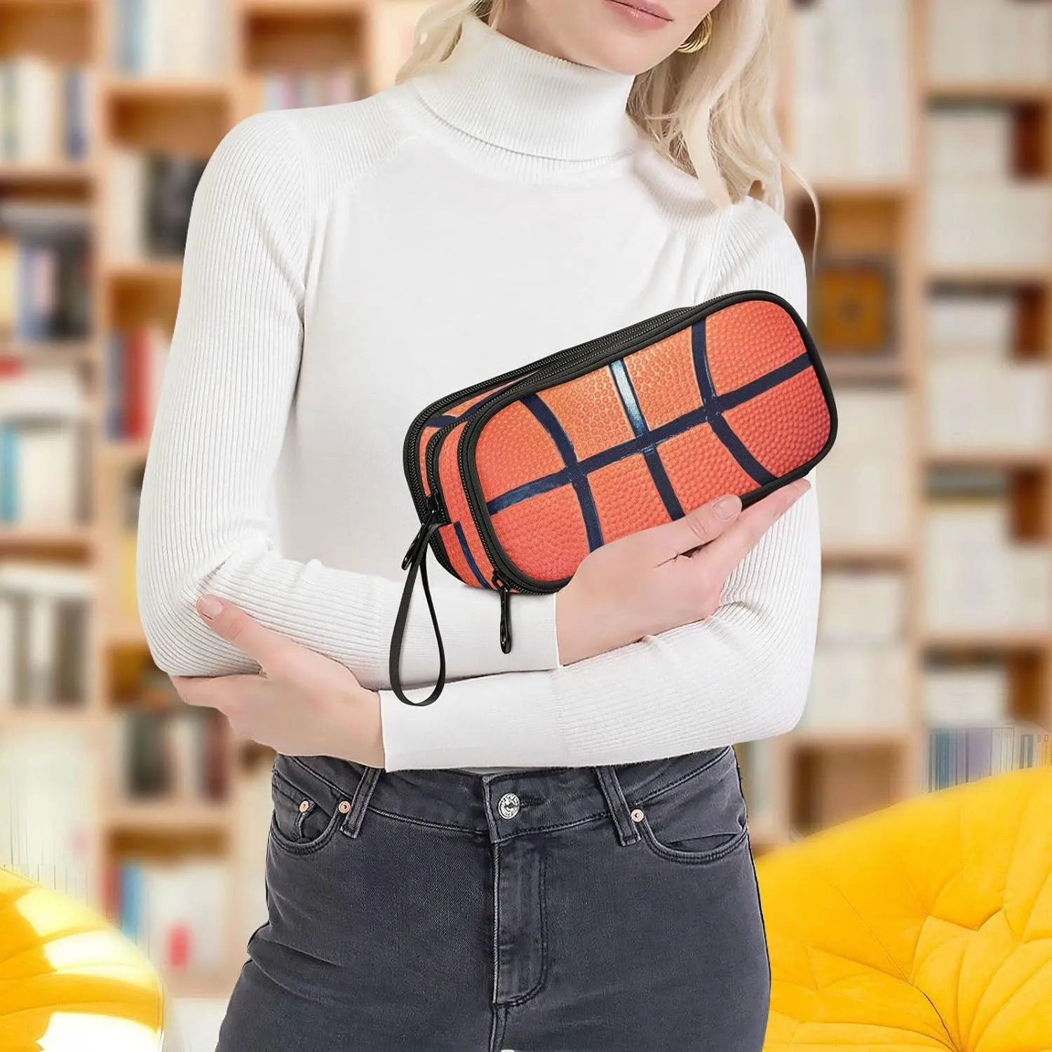 J JOYSAY Basketball Pencil Case Large Big Capacity Pencil Bag for Girls Boys Pencil Box Storage Pouch Holder for School Office Student