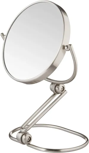 JERDON Folding Travel Makeup Vanity Mirror - Portable 6” Diameter with 10X-1X Magnification – Travel Storage Bag Included - Model MC450N