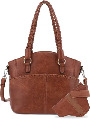 JESSIE & JAMES Bella Concealed Carry Tote Bags For Women with Lock and Key Satchel Purse Top Handle with Crossbody Strap
