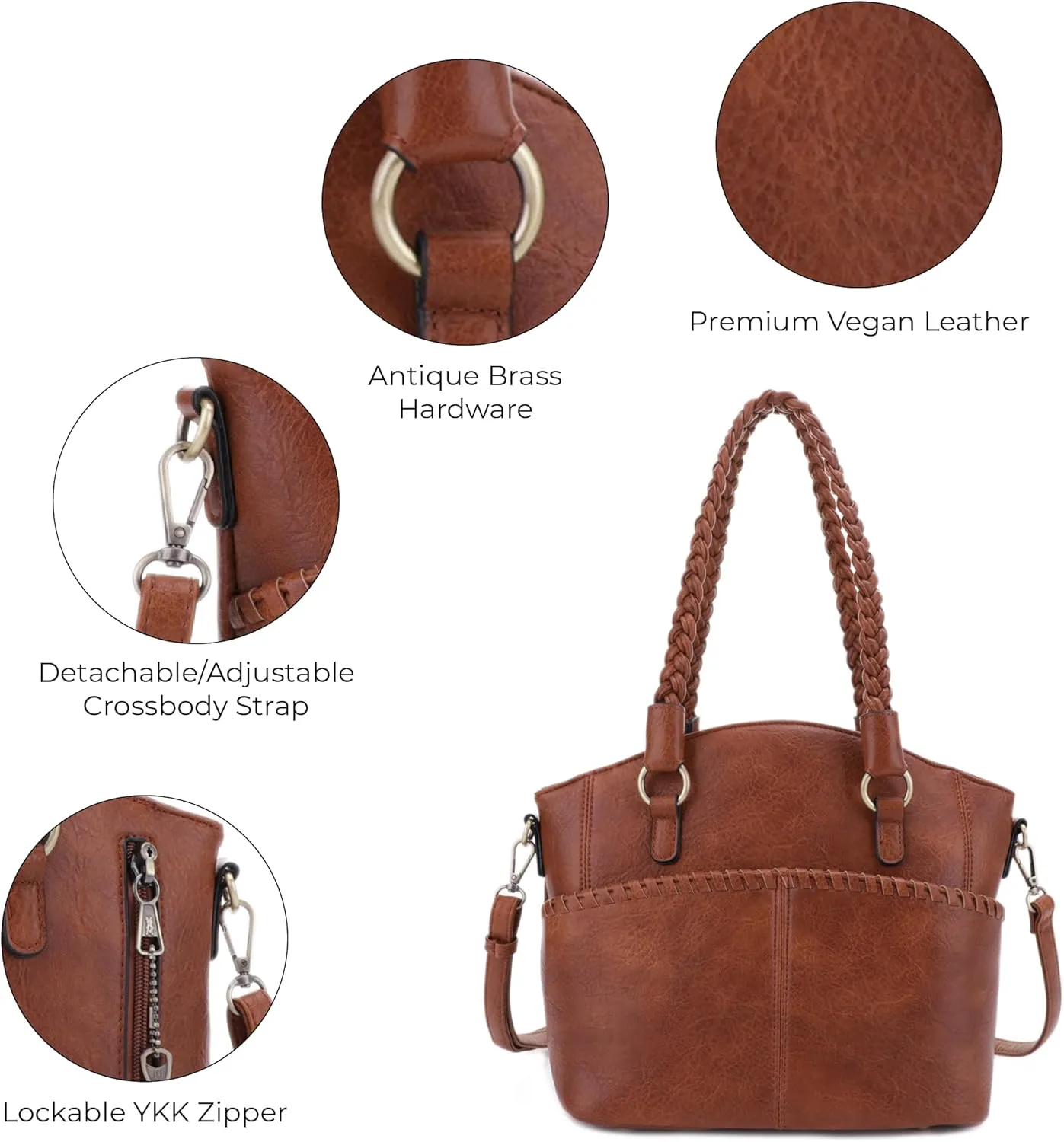 JESSIE & JAMES Bella Concealed Carry Tote Bags For Women with Lock and Key Satchel Purse Top Handle with Crossbody Strap