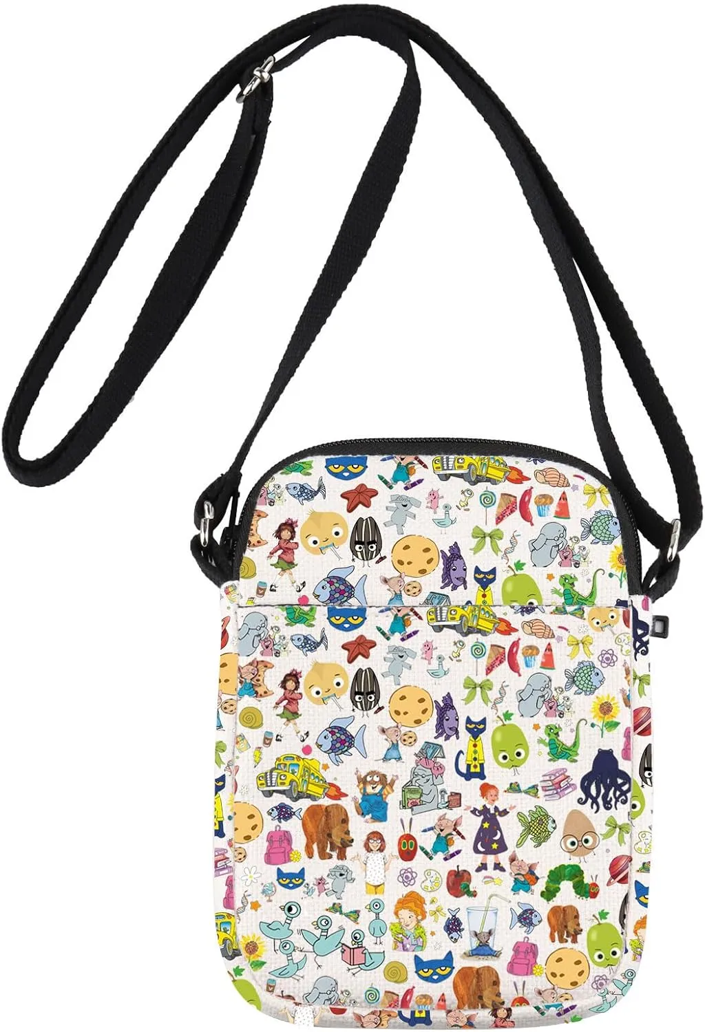 JNIAP Books Character Crossbody Bag Caterpillar & Rainbow Fish & Elephant & Piggie & Bad Seed Gifts