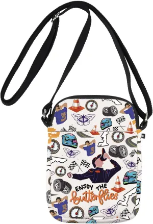 JNIAP Racing Lover Crossbody Bag Race Driver Fans Gift Enjoy The Butterflies Gifts Racing Day Shoulder Bag