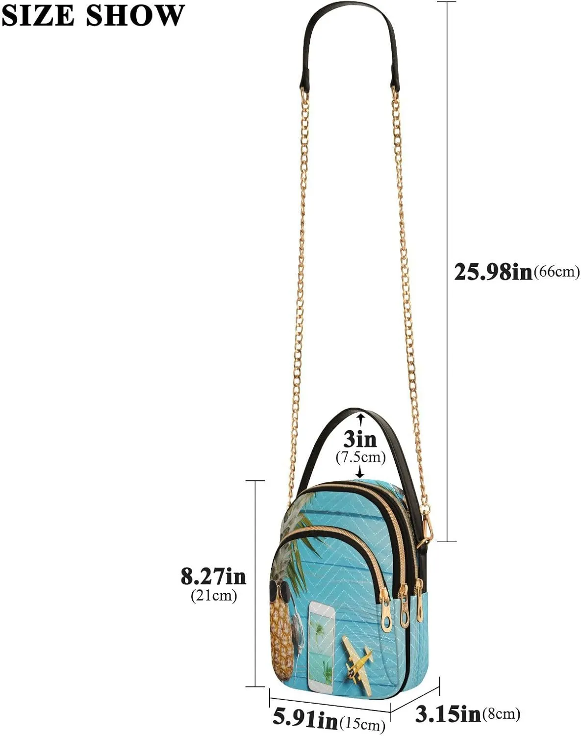 Joisal Starry Night Village Crossbody Bags, Women's Purses and Handbags Triple Zip Women Shoulder Bag