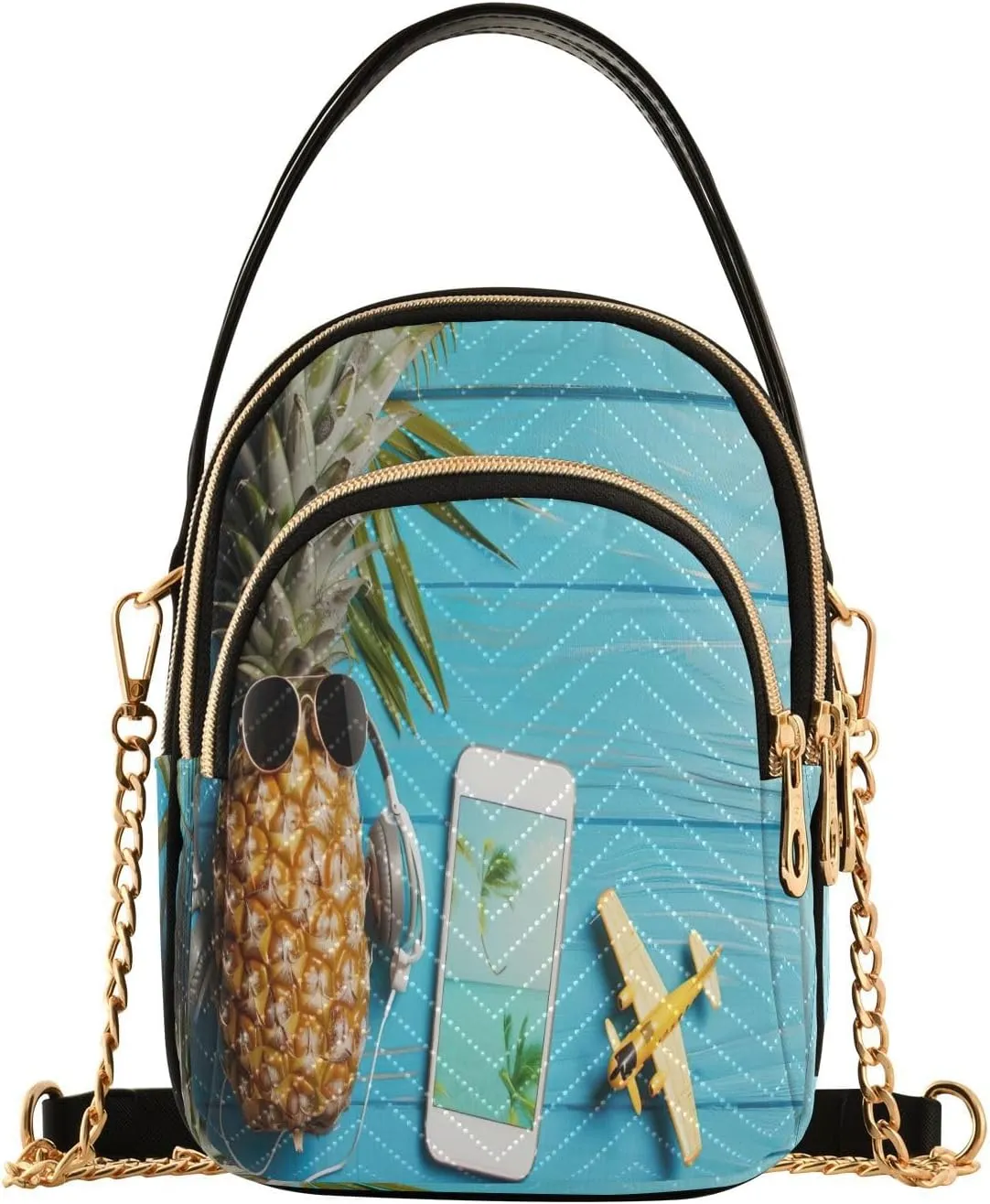 Joisal Starry Night Village Crossbody Bags, Women's Purses and Handbags Triple Zip Women Shoulder Bag