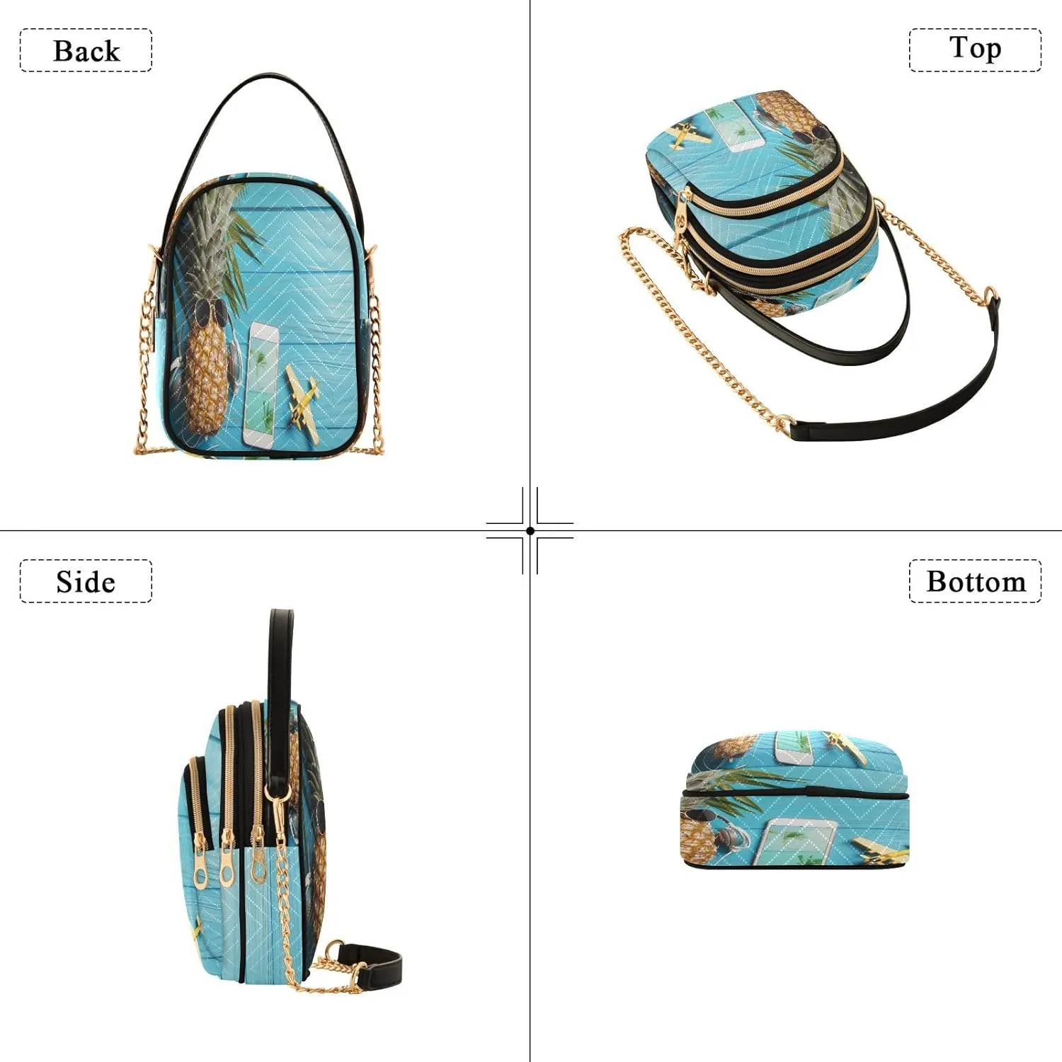 Joisal Starry Night Village Crossbody Bags, Women's Purses and Handbags Triple Zip Women Shoulder Bag