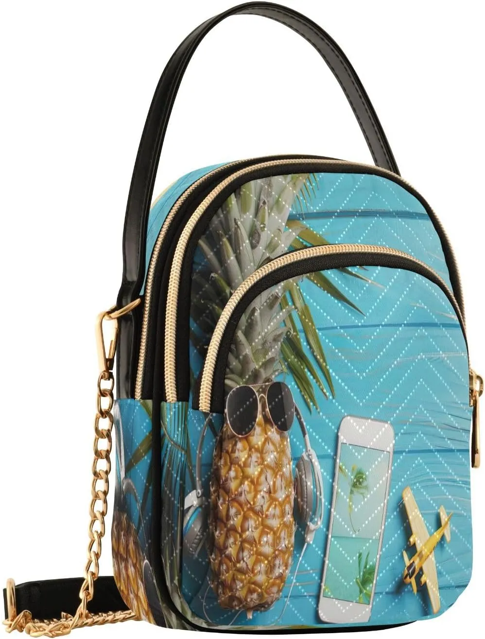 Joisal Starry Night Village Crossbody Bags, Women's Purses and Handbags Triple Zip Women Shoulder Bag
