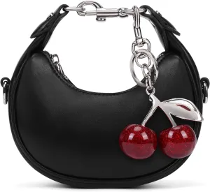 JQWSVE Small Top Handle Bags for Women Rhinestone Mini Purses Ladies Handbags Trendy Crescent Mini Crossbody Purse