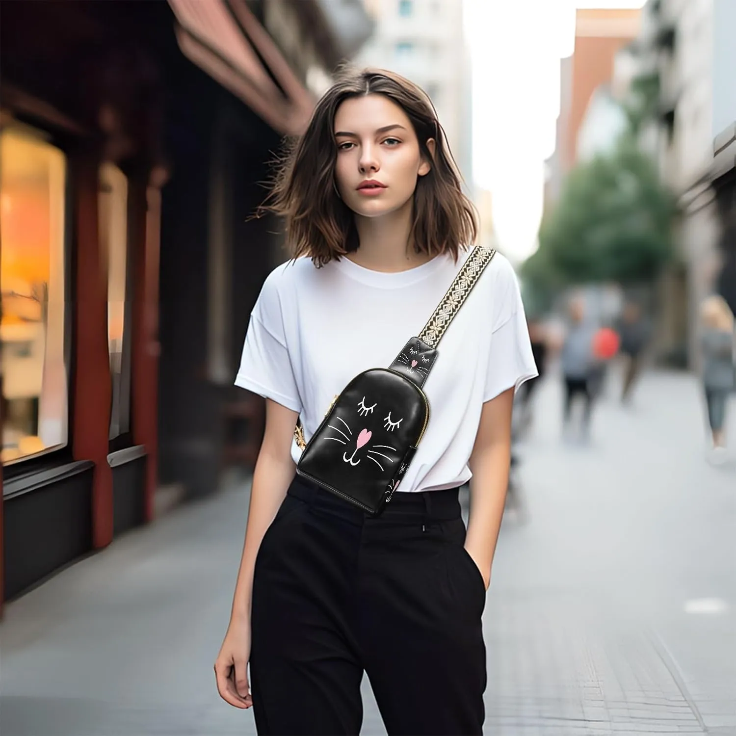 JSTEL Leather Crossbody Sling Bags for Women,Leather Crossbody Purses Leather Crossbody Bag Sling Purse
