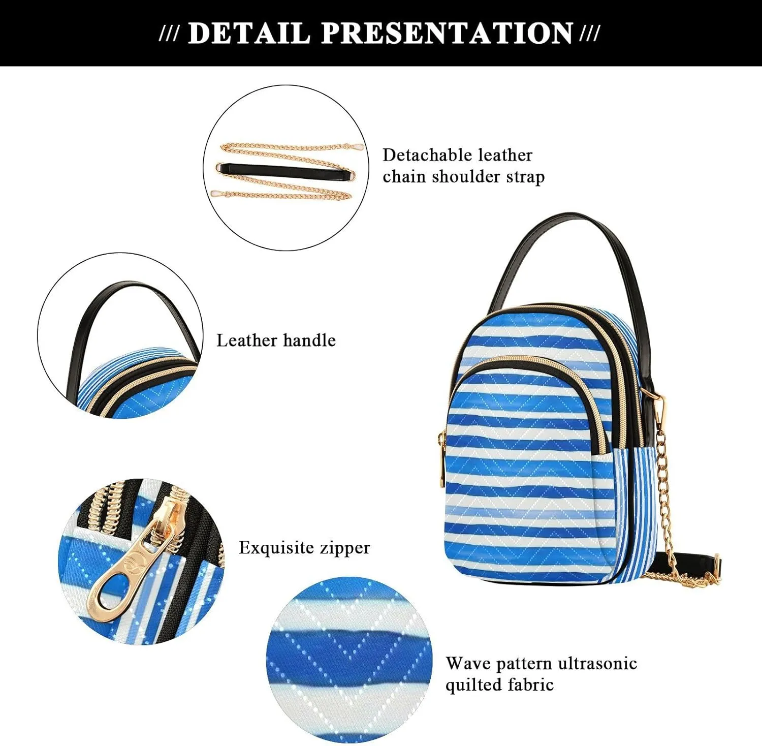 JSTEL Small Crossbody Bag for Women with Compartments,Long Strap Crossbody Purse Polyester Phone Purse Wallet