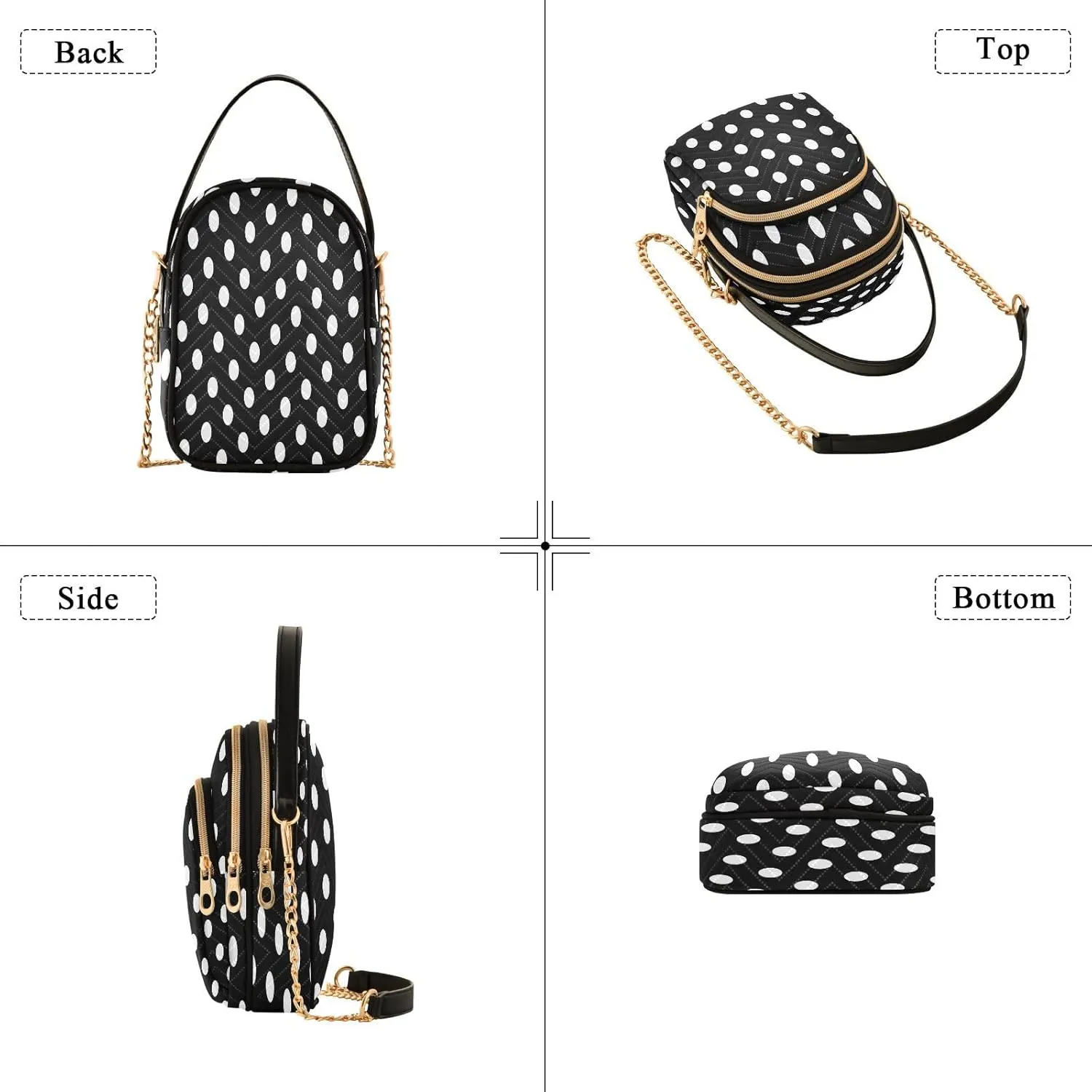 JSTEL Small Crossbody Bag for Women with Compartments,Long Strap Crossbody Purse Polyester Phone Purse Wallet