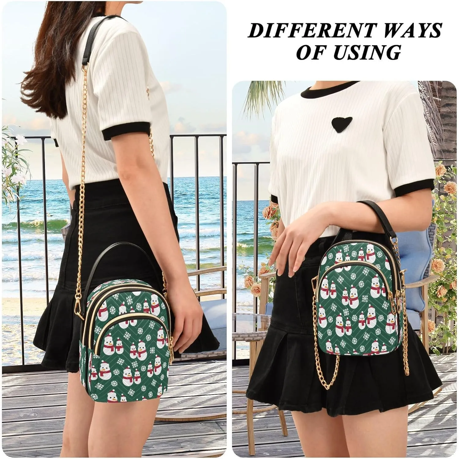 JSTEL Small Crossbody Bag for Women with Compartments,Long Strap Crossbody Purse Polyester Phone Purse Wallet