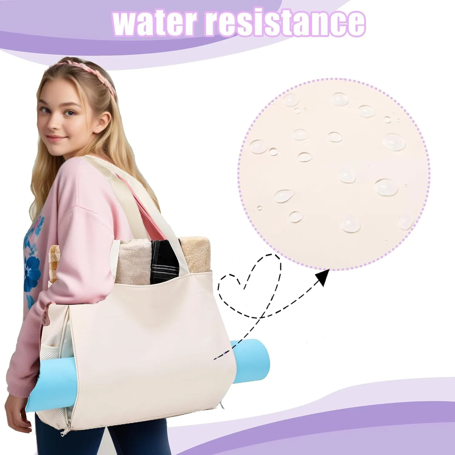 Jumpopack Yoga Mat Bag for Women Tote Yoga Bags Yoga Mat Carrier Pilates Gym Bag with Wet Pocket