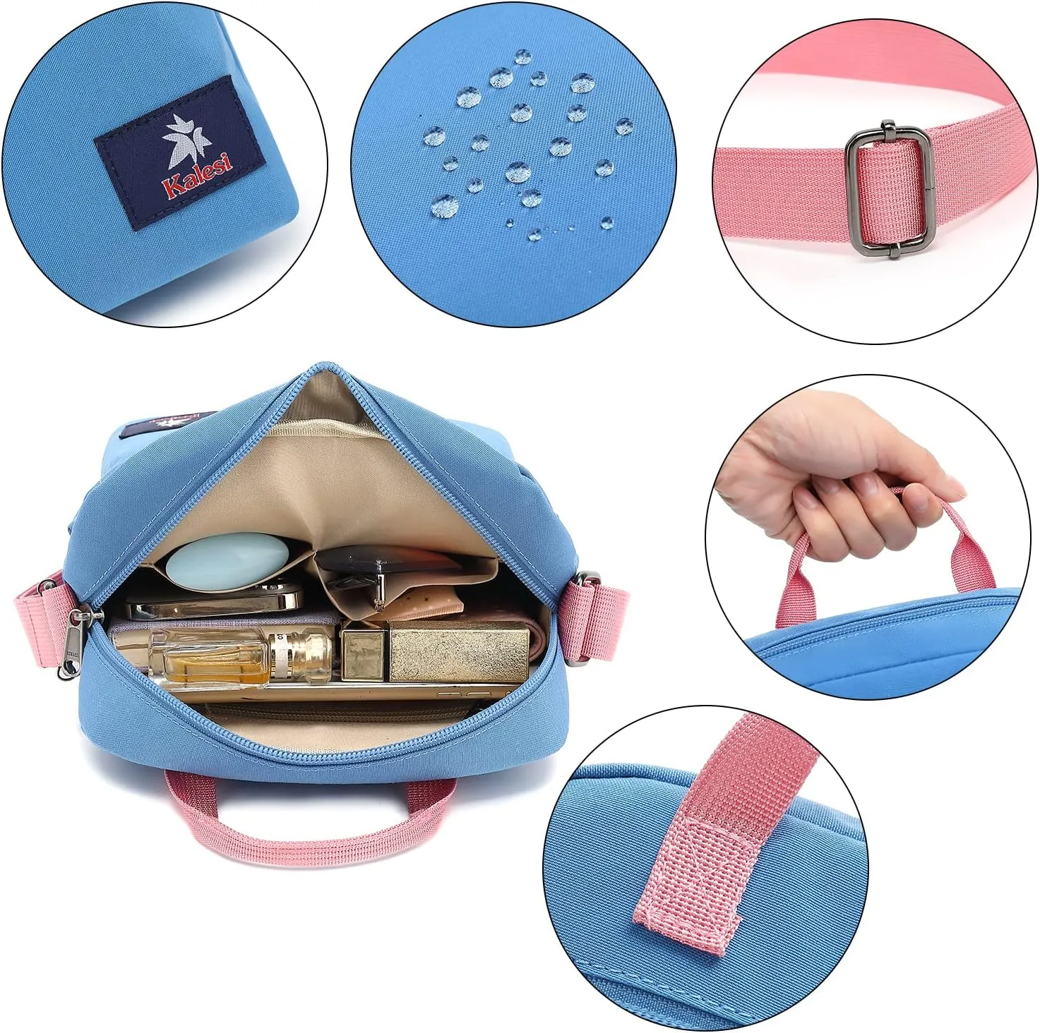 Kalesi Small Canvas Crossbody Bag and Purse Set for Girls and Women