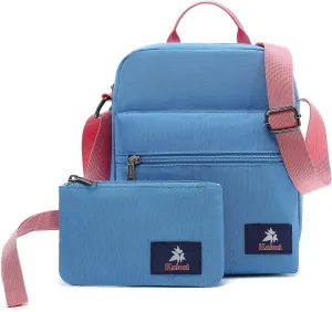 Kalesi Small Canvas Crossbody Bag and Purse Set for Girls and Women