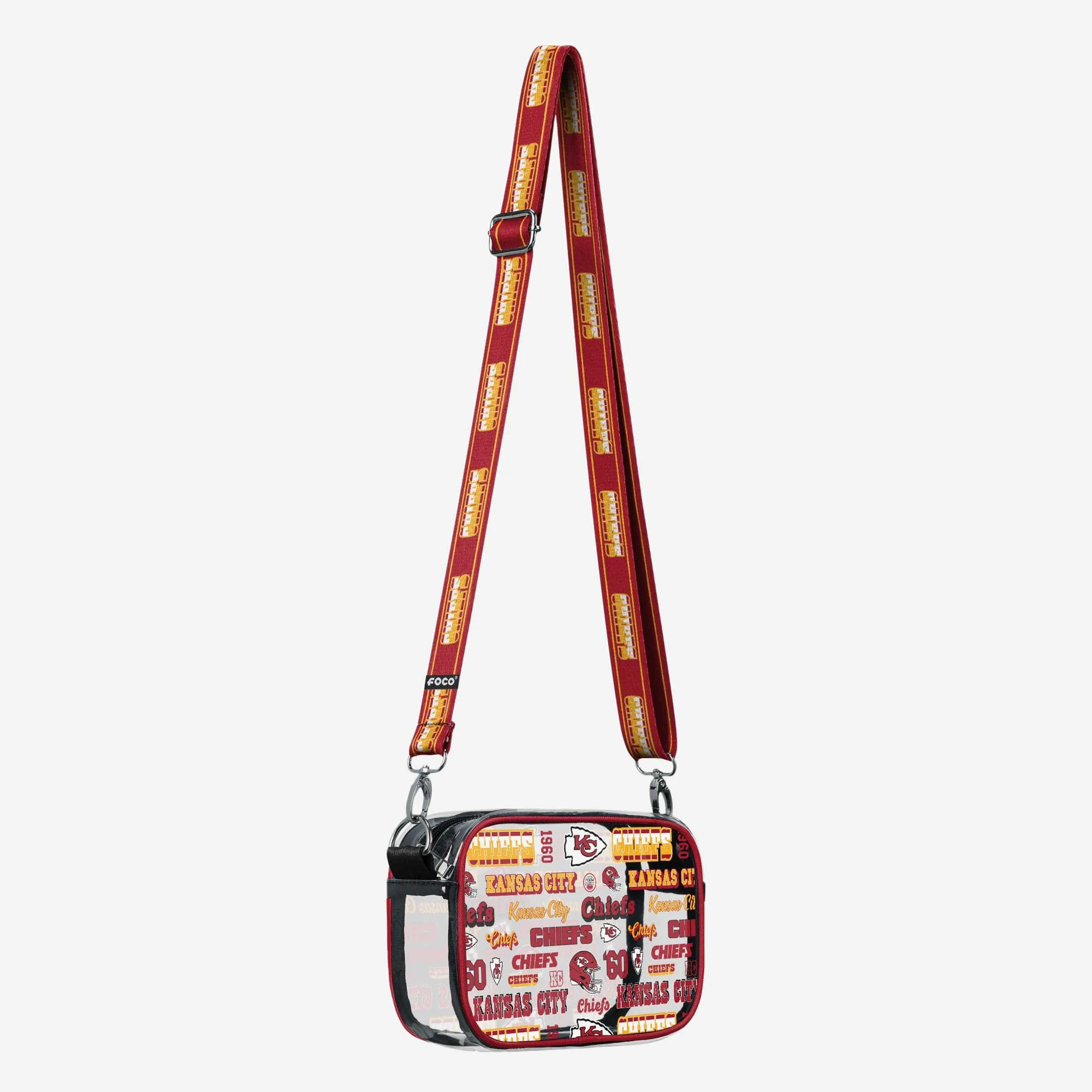 Kansas City Chiefs Repeat Retro Print Clear Crossbody Bag