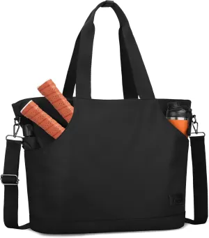 Kasqo Pickleball Paddle Bags, Large Pickle Tote Bag for Women Men with Water Holder Crossbody Shoulder Bag for Gym Sprot