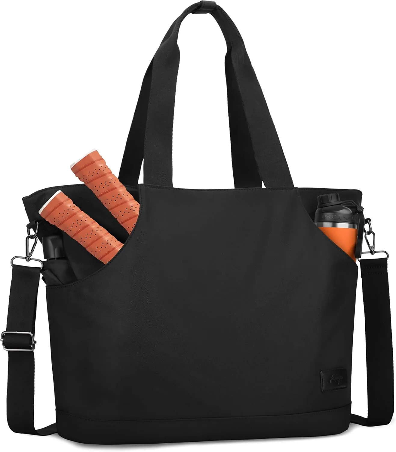 Kasqo Pickleball Paddle Bags, Large Pickle Tote Bag for Women Men with Water Holder Crossbody Shoulder Bag for Gym Sprot