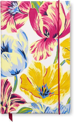 Kate Spade New York Take Note Large Notebook Journal, Vegan Leather Hardcover Journal, Diary Includes 168 Lined Pages, Painted Tulips