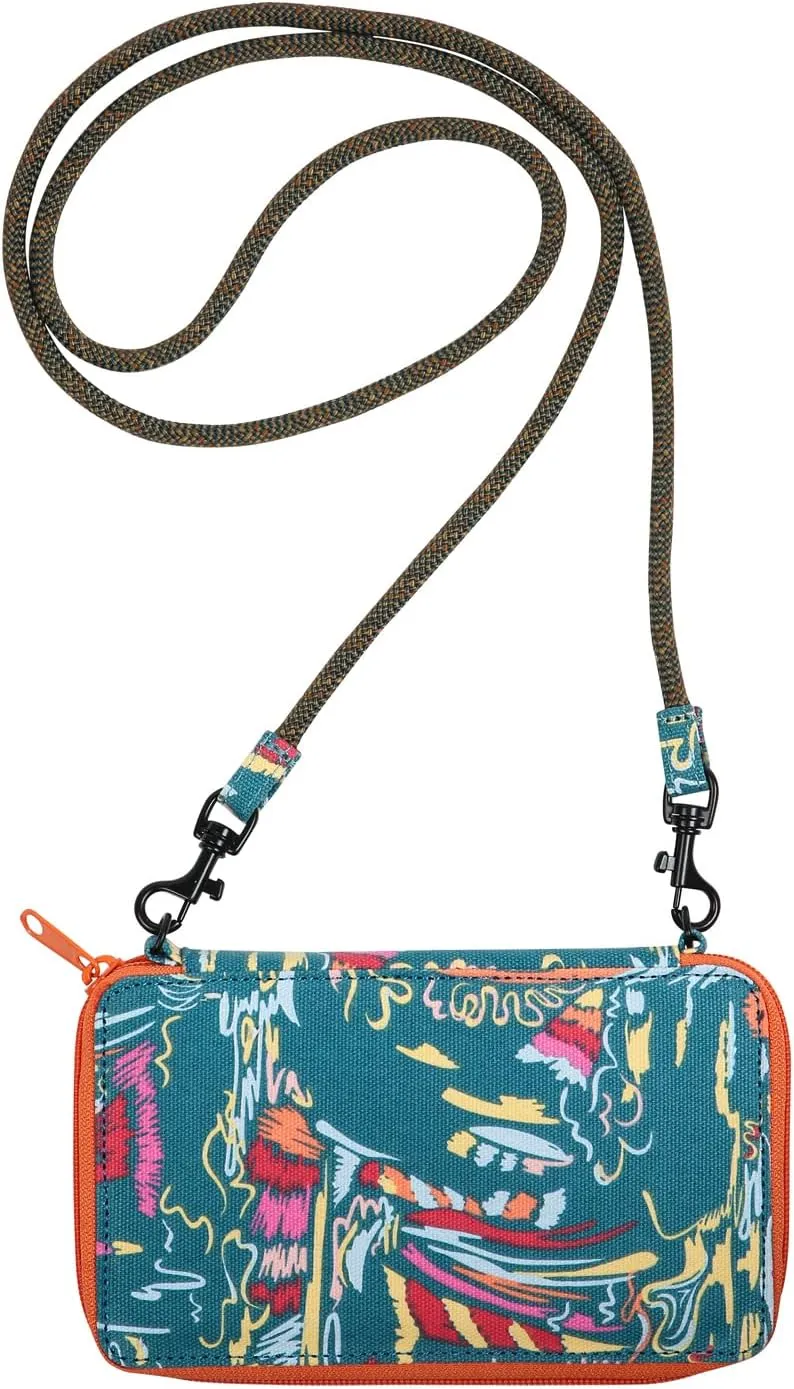 KAVU Go Time Bi-Fold Crossbody Wallet with Rope Strap