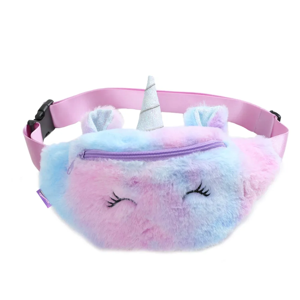 Kawaii Plush Unicorn Fanny Pack 🌈✨ - Adorable Winter Cartoon Shoulder Bag for Kids! 🦄💕