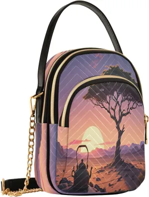Kettle Desert Sunset Orange Crossbody Bags for Women Shouler Handbags Travel Sling Bag Fanny Pack Phone Purse with Strap