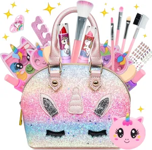Kids Makeup Kit for Girl - Kids Makeup Kit Toys for Girls Washable Make Up for Little Girls, Child Play Real Makeup Set, Non Toxic Toddlers Pretend Cosmetic Kits, Age 4-12 Year Old Children Gift