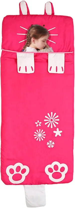 Kids Sleep Bag Cute Cartoon Soft & Comfortable Nap Mat for Boys and Girls 55x24 Portable Sleeping Bag for Daycare, Slumber Bags