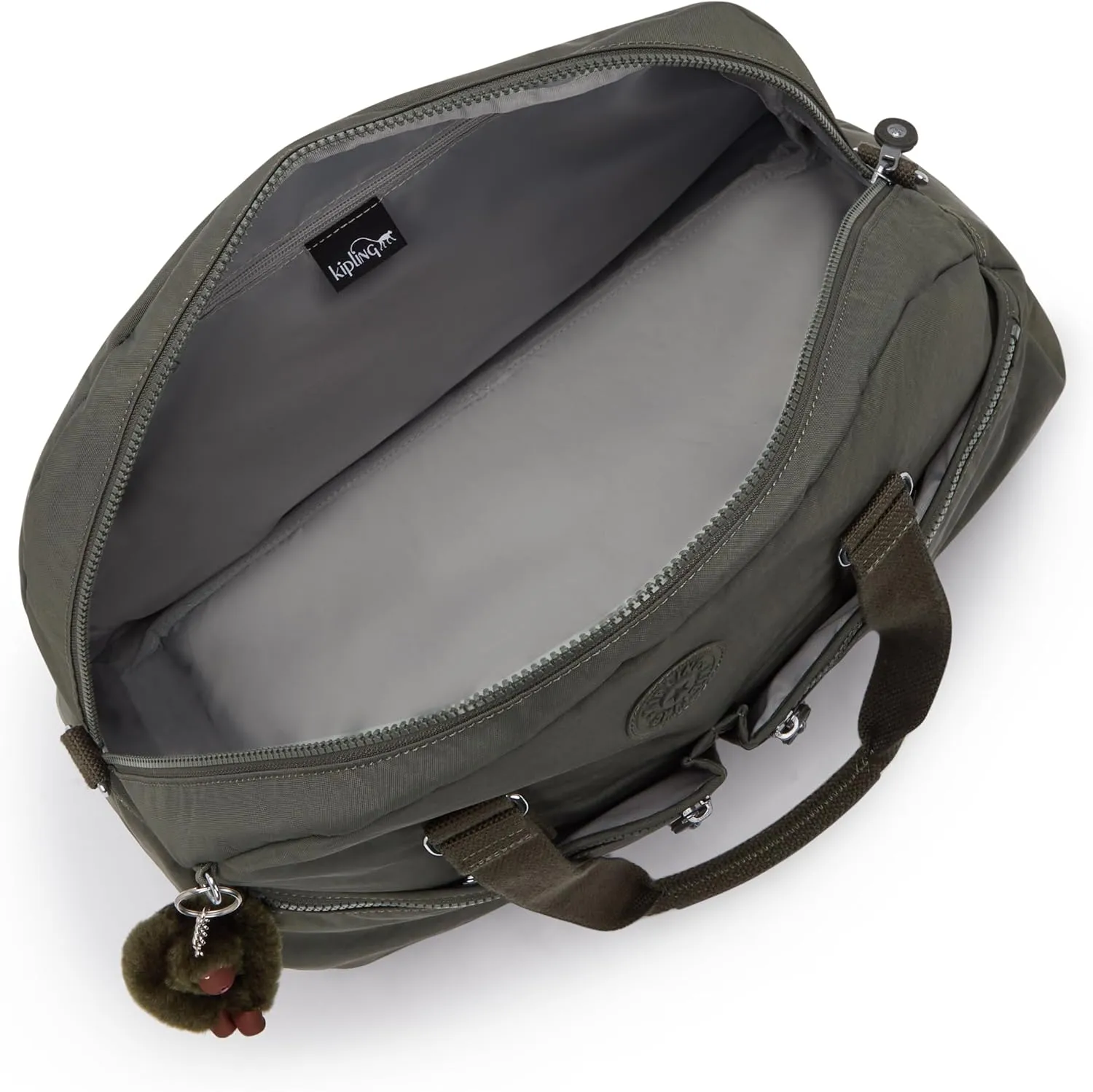 Kipling Women's Eugina Satchel, Handmade, Removable Shoulder Strap, Outer Pockets, Nylon Duffle Bag