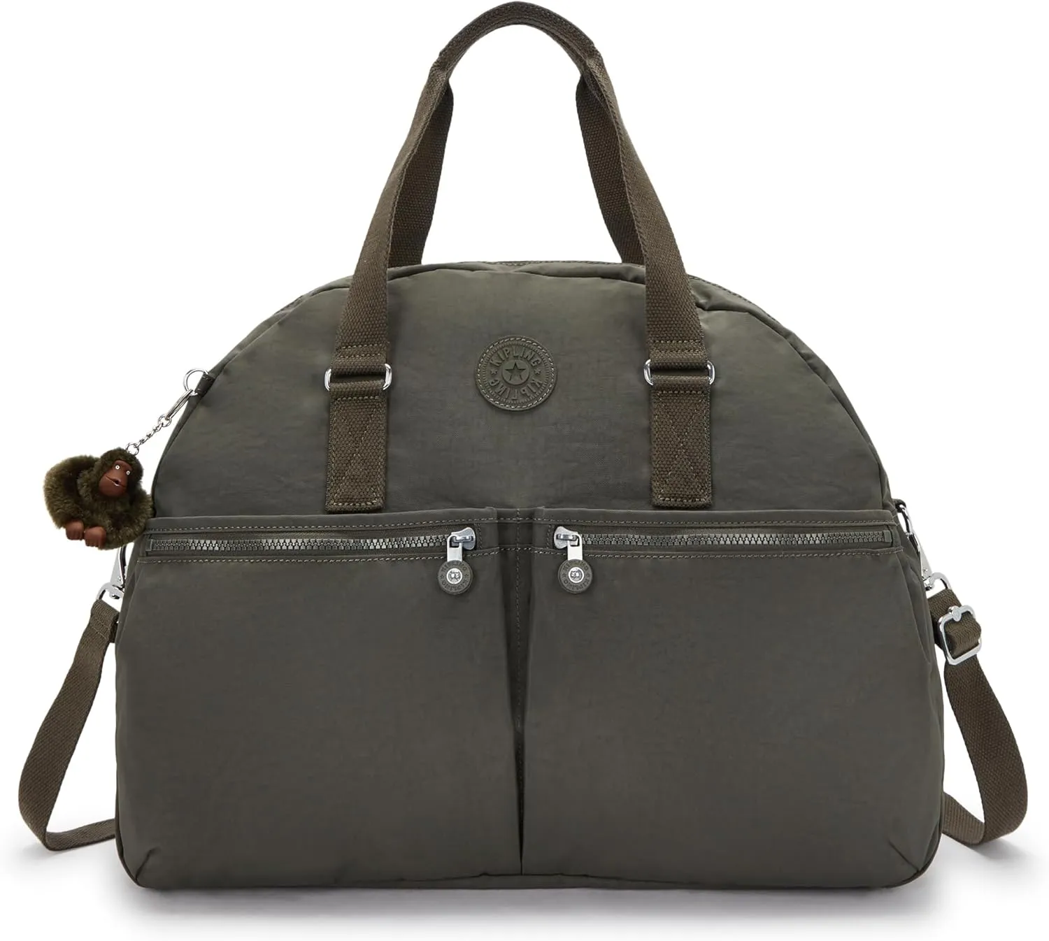 Kipling Women's Eugina Satchel, Handmade, Removable Shoulder Strap, Outer Pockets, Nylon Duffle Bag