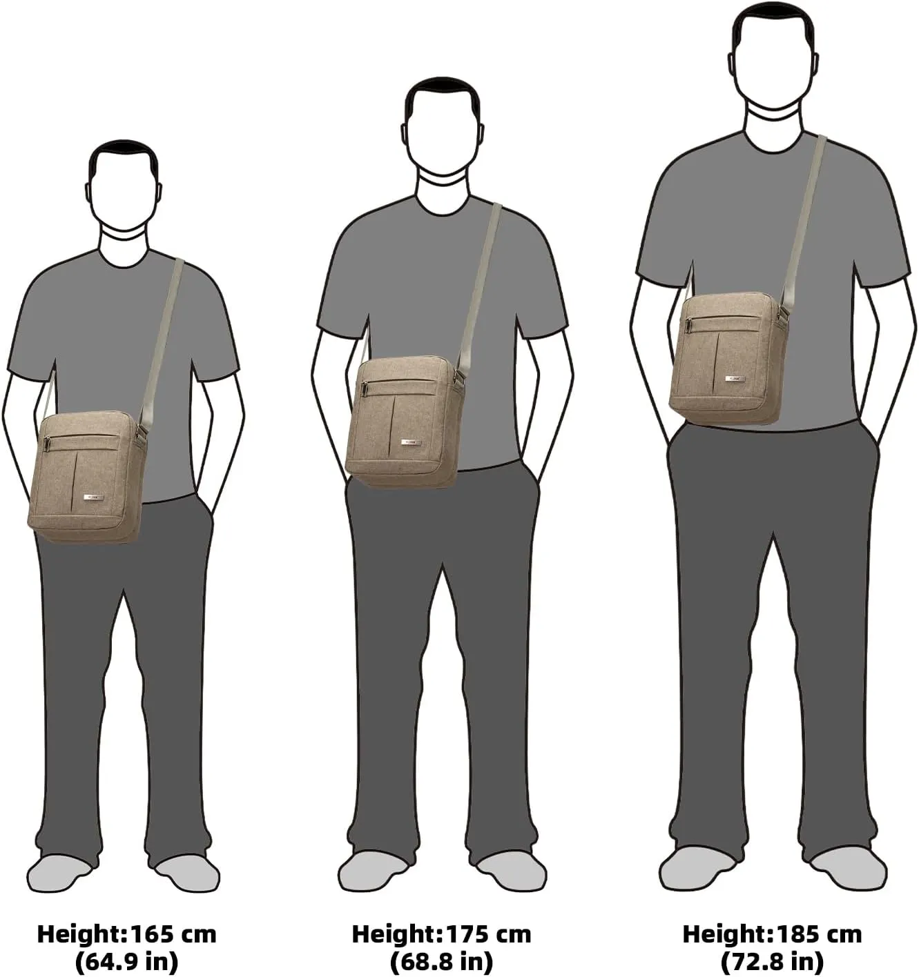 KL928 Men's Messenger Bag - Crossbody Shoulder Bags Travel Bag Man Purse Casual Sling Pack for Work Business
