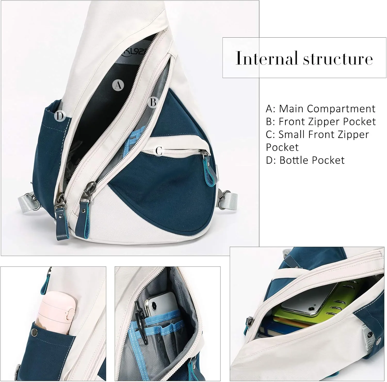 KL928 Nylon Sling Bag - Small Crossbody Backpack Shoulder Casual Daypack Multipurpose Rucksack for Men Women