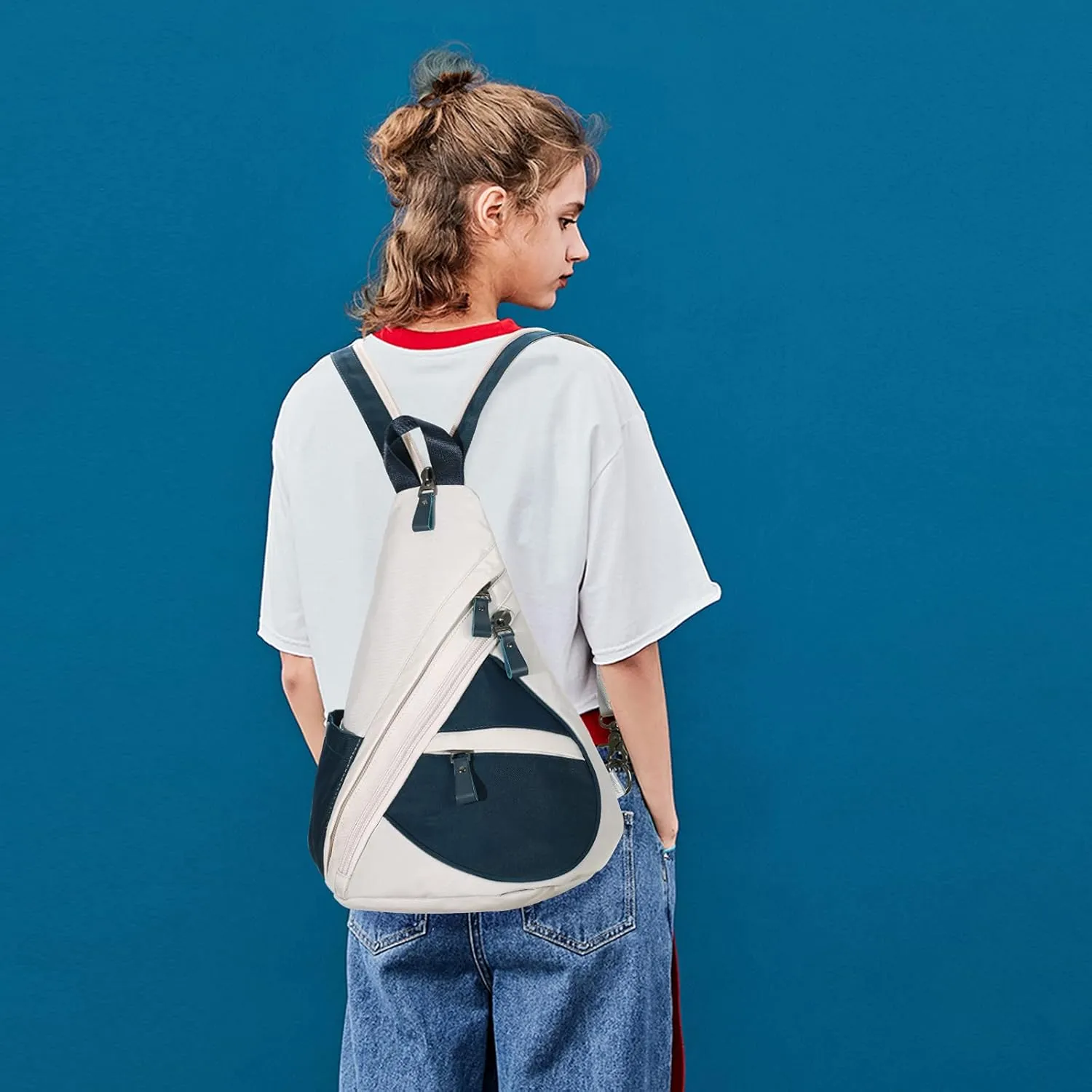 KL928 Nylon Sling Bag - Small Crossbody Backpack Shoulder Casual Daypack Multipurpose Rucksack for Men Women