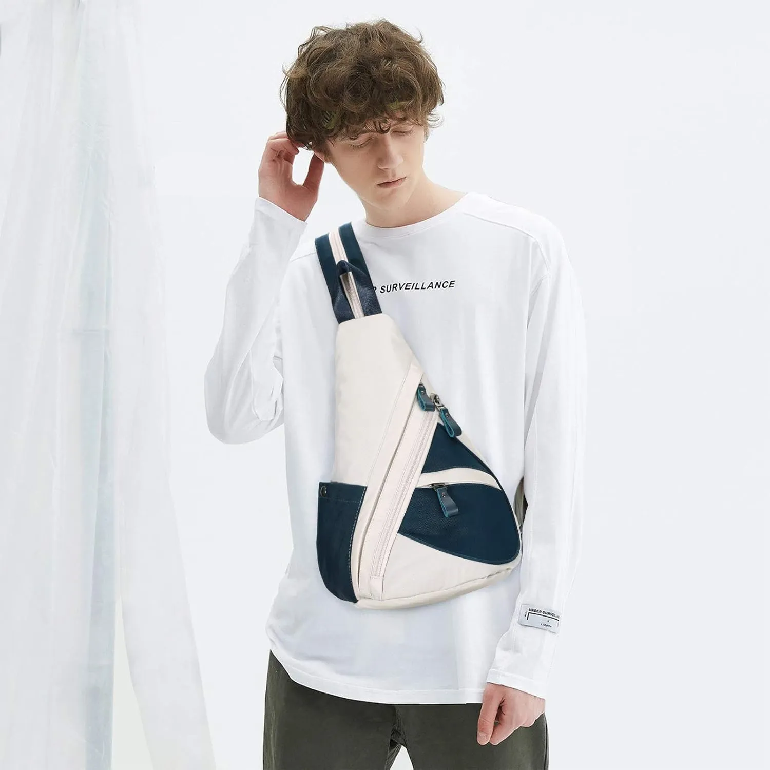 KL928 Nylon Sling Bag - Small Crossbody Backpack Shoulder Casual Daypack Multipurpose Rucksack for Men Women