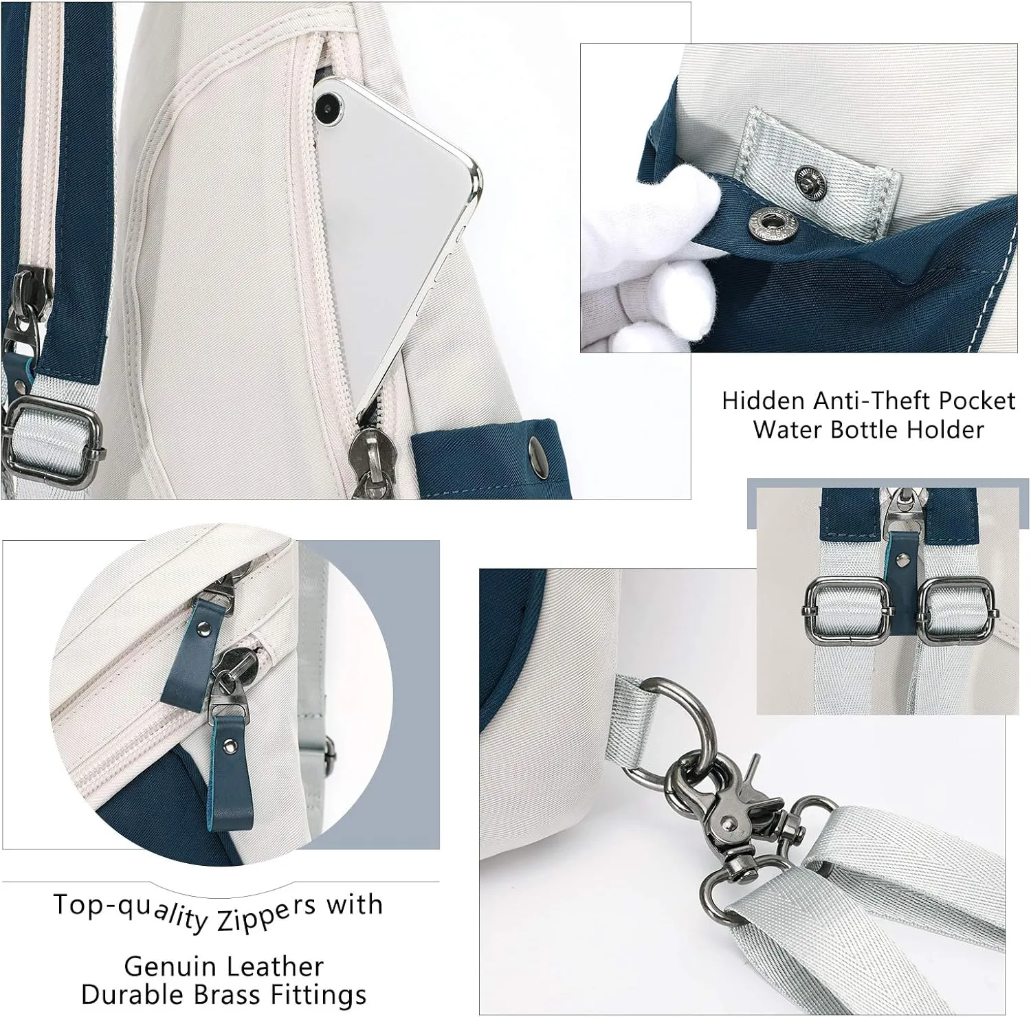 KL928 Nylon Sling Bag - Small Crossbody Backpack Shoulder Casual Daypack Multipurpose Rucksack for Men Women