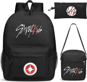 Kpop Stray Kids Backpack Merch crossbody bag, pencil case 3-piece set School leisure travel Backpack SKZ Fans gifts
