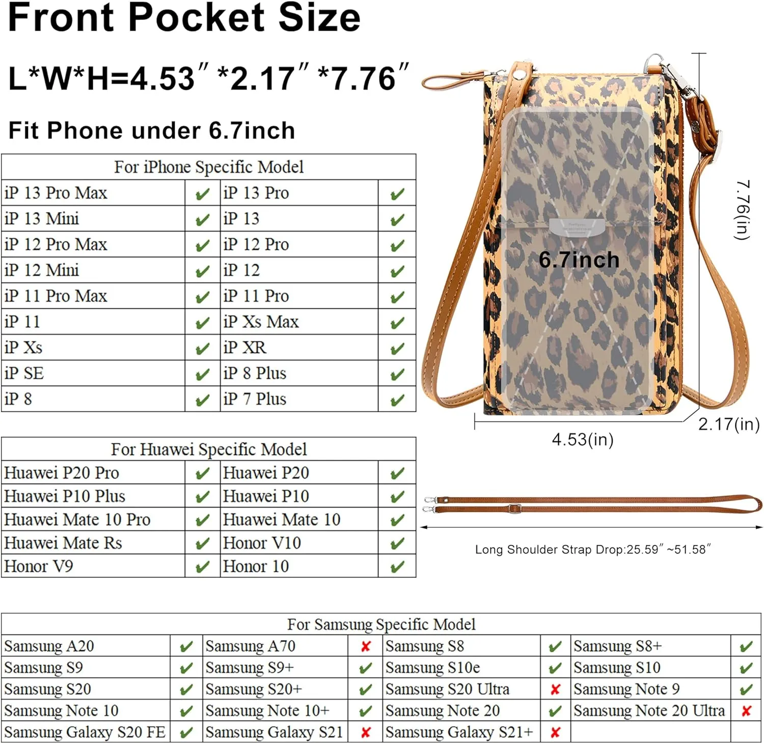 KUKOO Small Crossbody Bag Cell Phone Purse Wallet with Credit Card Slots for Women