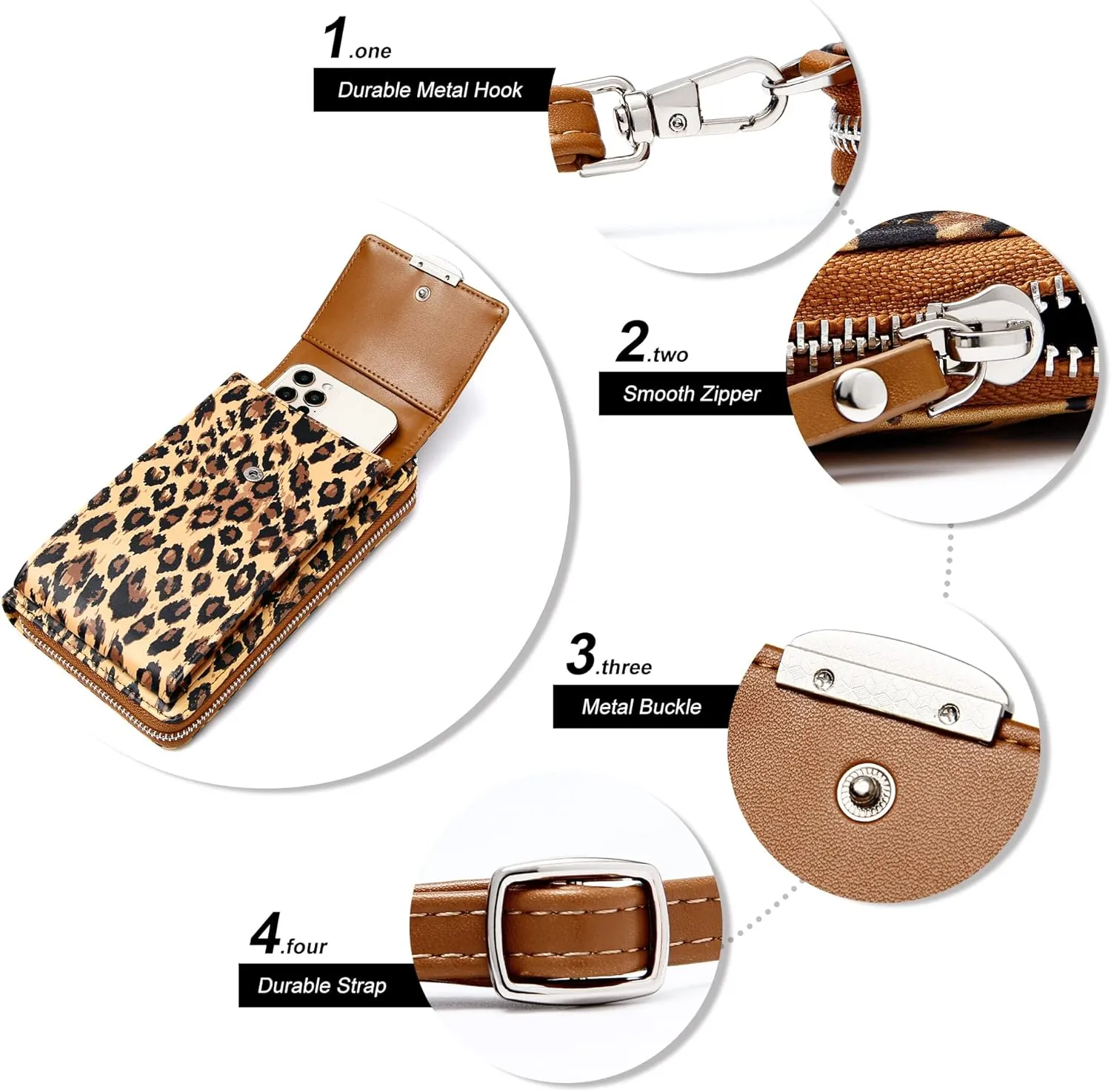 KUKOO Small Crossbody Bag Cell Phone Purse Wallet with Credit Card Slots for Women