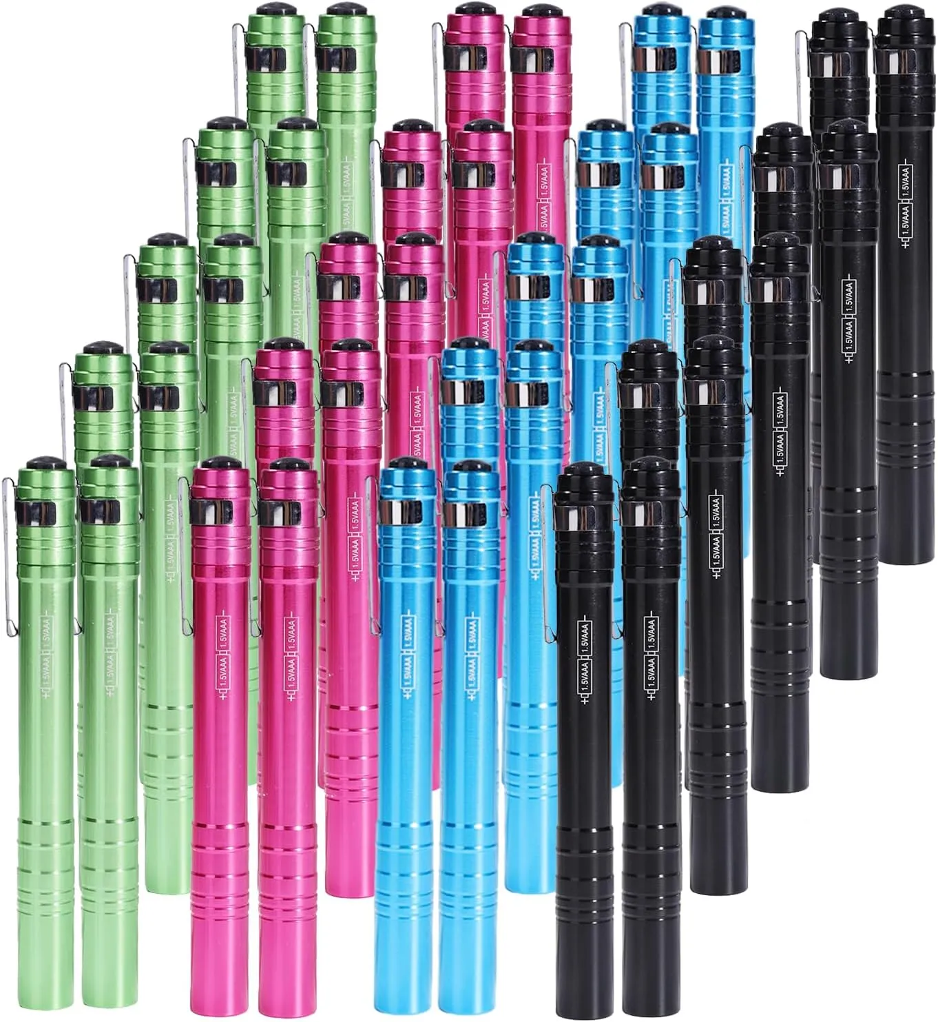 KunHe 40 Pack Small Mini Single Mode Led Powerful Flashlights 2*AAA Battery 1 Mode Flashlight Pen Light Penlight Pocket Tiny Compact EDC High Lumens Bright Flashlights