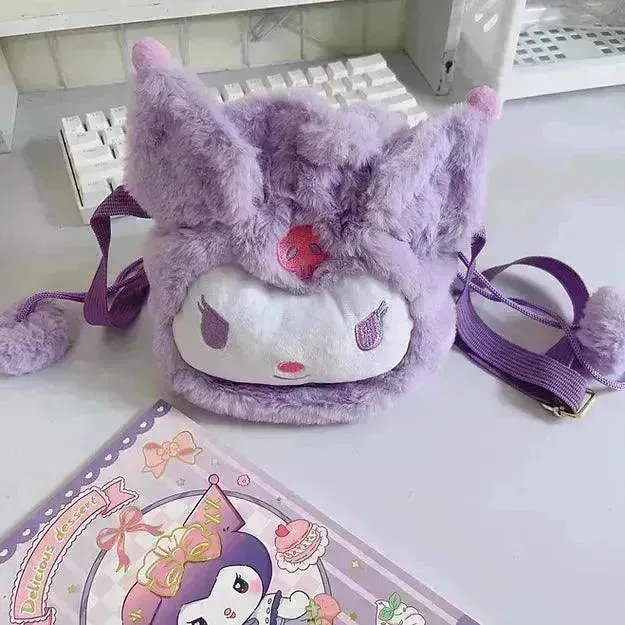 Kuromi & Pikachu 3D Cartoon Crossbody Plush Bag