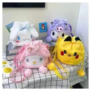 Kuromi & Pikachu 3D Cartoon Crossbody Plush Bag