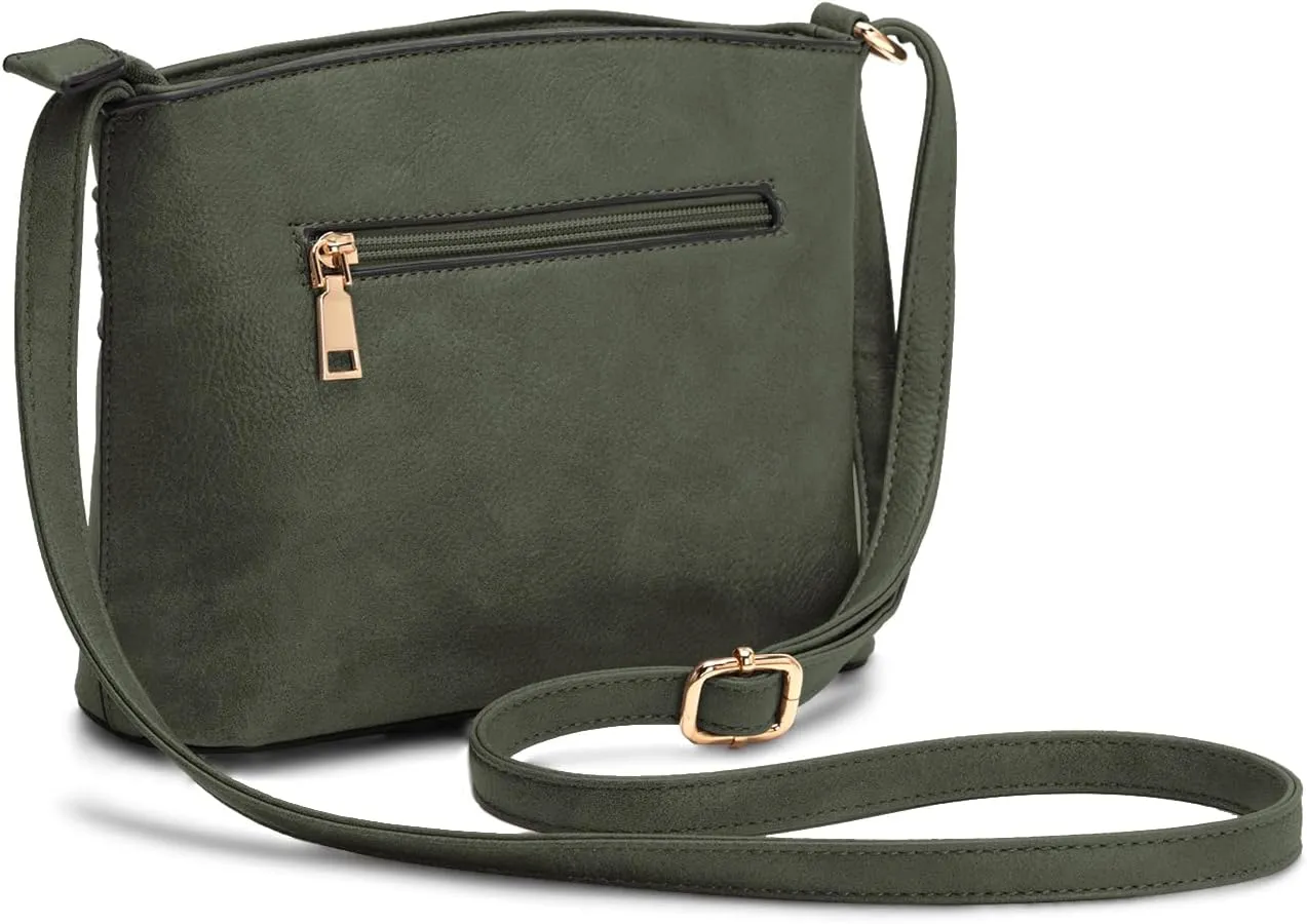 LA TERRE Zipper Pocket Crossbody Bags, Lightweight Medium Crossbody Purses Women's Shoulder Handbags