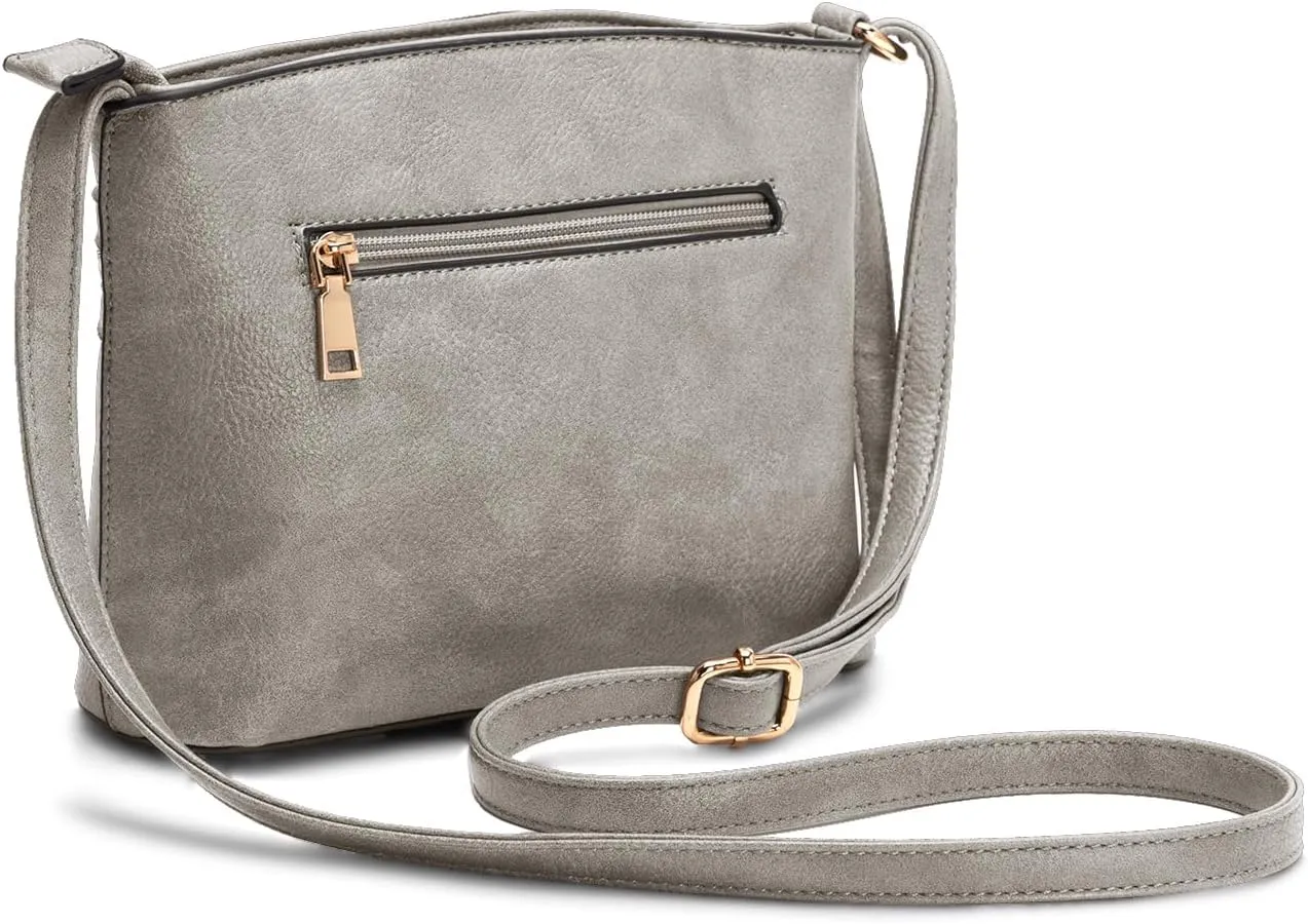LA TERRE Zipper Pocket Crossbody Bags, Lightweight Medium Crossbody Purses Women's Shoulder Handbags